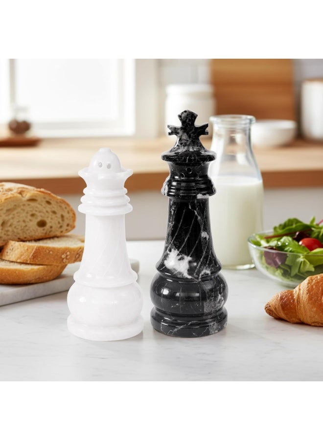 RADICALn Marble Salt and Pepper Shaker Set, Zebra Black & White Handmade Spice Jars & Salt Cellar for Countertop Storage, Elegant Kitchen Décor and Gift Accessory - Image 2